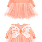 Princess Dress for Baby Girl with Long Sleeve Butterfly Wing and Tulle Perfect for Parties LILAX