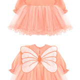 Princess Dress for Baby Girl with Long Sleeve Butterfly Wing and Tulle Perfect for Parties LILAX