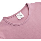 Girls' Basic Cotton T-Shirt  Short Puff Sleeve Crewneck / 11-12 Years LILAX