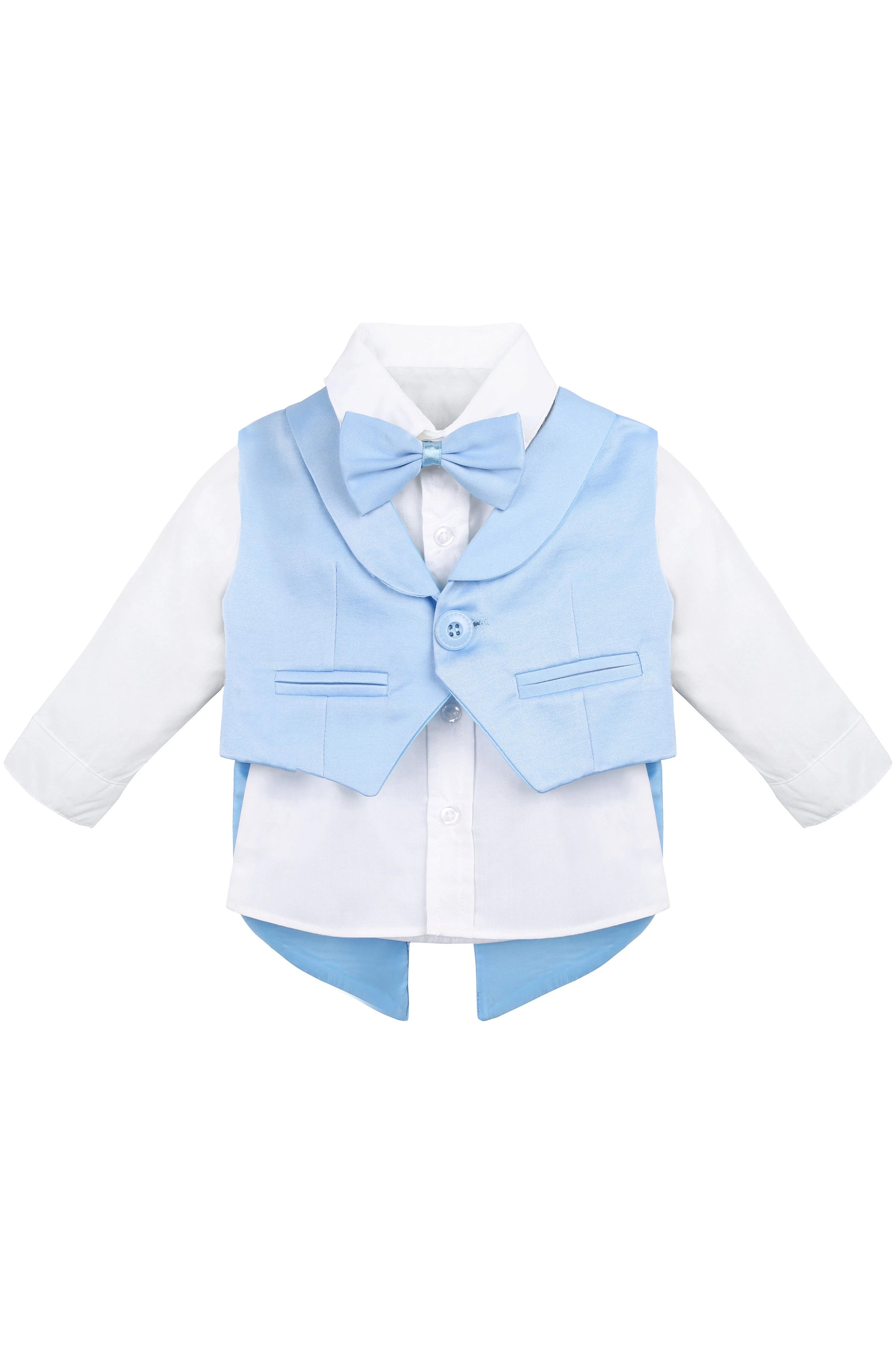 Baby boy 4 piece tuxedo suit with shirt, pants, vest, shoes; perfect for baby boy clothes & christmas gift ideas  