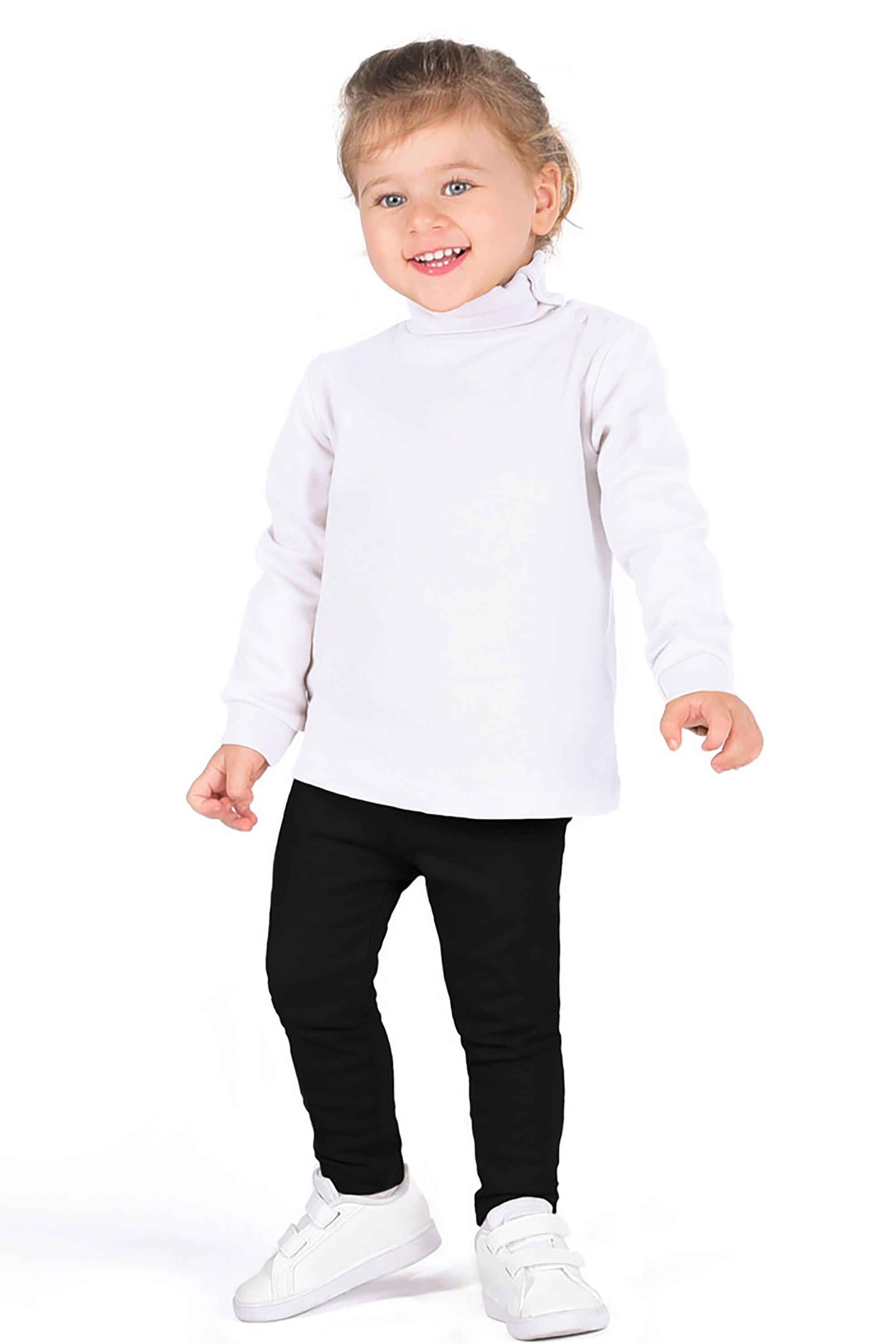 Girls' Solid Cotton Shirt Basic Long Sleeve Turtleneck T-Shirt / Toddler LILAX