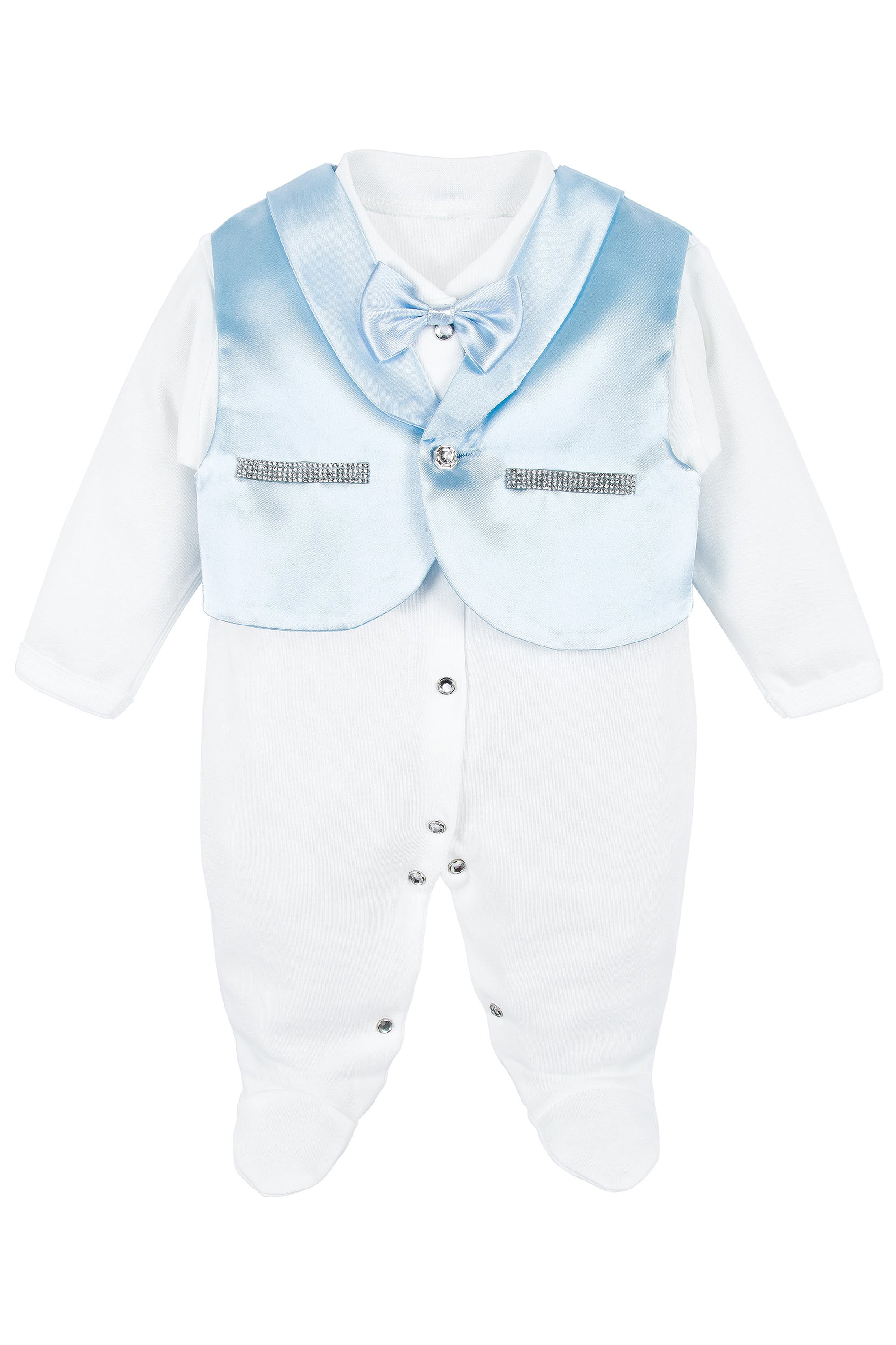 Regal and Handsome: 5-Piece Layette Gift Set with Jeweled Crown Tuxedo for Baby Boys (0-3 Months) LILAX