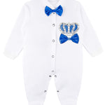 Regal and Handsome: 5-Piece Layette Gift Set with Jeweled Crown Tuxedo for Baby Boys (0-3 Months) LILAX