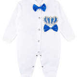 Regal and Handsome: 5-Piece Layette Gift Set with Jeweled Crown Tuxedo for Baby Boys (0-3 Months) LILAX