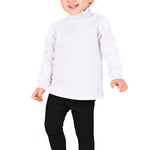 Girls' Solid Cotton Shirt Basic Long Sleeve Turtleneck T-Shirt / 9 to 12 Years LILAX