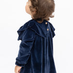 Baby velvet dress with ruffle shouders; perfect for baby girl clothes and Christmas gift ideas  