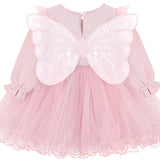 Girl Butterfly Wing Long Sleeve Tulle Party Princess Dress