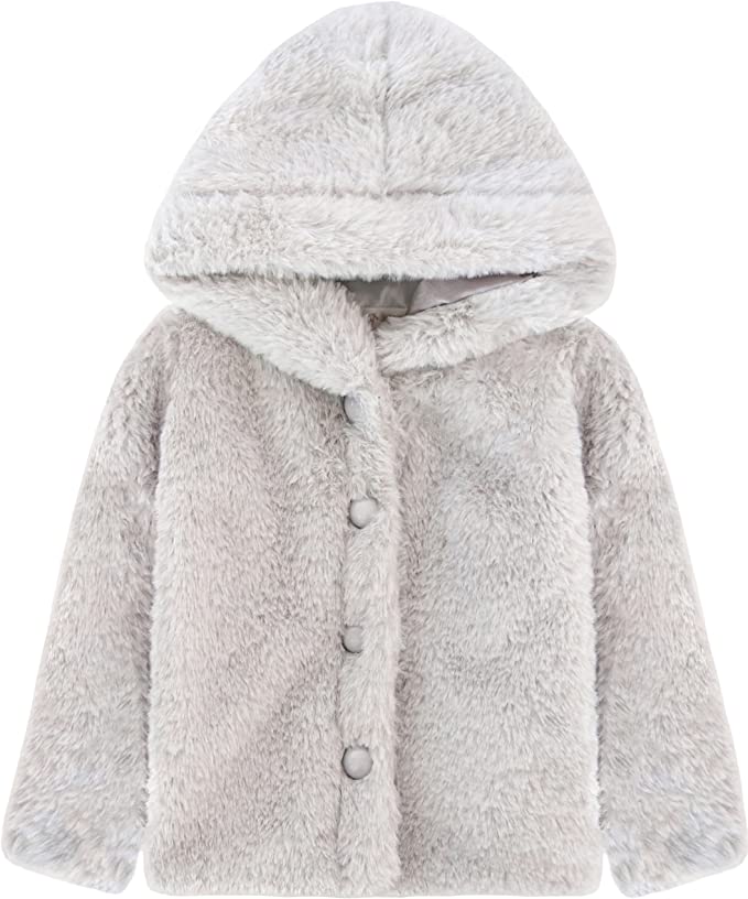 Cozy Girls' Hooded Jacket Faux Fur Winter Coat LILAX