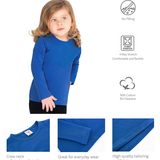 Toddler Cotton Long Sleeve Basic Crewneck T-Shirt