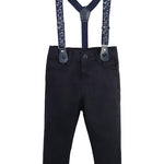 Boys cotton suit with shirt, pants and suspender set; perfect for baby boy clothes & christmas gift ideas  