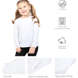 Toddler Cotton Long Sleeve Basic Crewneck T-Shirt