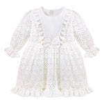 Baby girl lace & ruffle detailed dress; perfect for baby girl clothes & christmas gift ideas