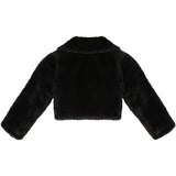 Girls Faux Fur Shrug Jacket Tied Ribbon Cozy Bolero