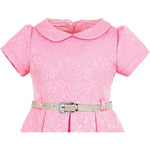 Little Girls' Occasion Dress with Shimmer Belt Flocked LILAX