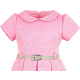 Little Girls' Occasion Dress with Shimmer Belt Flocked LILAX