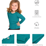 Toddler Cotton Long Sleeve Basic Crewneck T-Shirt