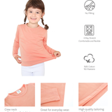 Toddler Cotton Long Sleeve Basic Crewneck T-Shirt