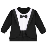 Baby Boy Bow-Tied Tuxedo Footie