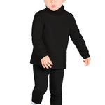 Baby girls cotton solid basic turtleneck t-shirt and leggings set; perfect for baby girl clothes & christmas gift ideas