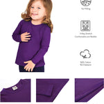 Girls' Basic Crewneck Long Sleeve Cotton T-Shirt / 11-12 Years LILAX