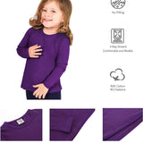 Girls' Basic Crewneck Long Sleeve Cotton T-Shirt / 11-12 Years LILAX