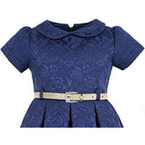 Little Girls' Occasion Dress with Shimmer Belt Flocked LILAX