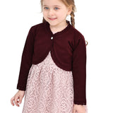 Girls' Bolero Cardigan Shrug Knit Long Sleeve Button Closure LILAX