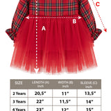 Girls' cotton plaid dress with attached tulle skirt; perfect girls christmas dress & Christmas gift ideas  