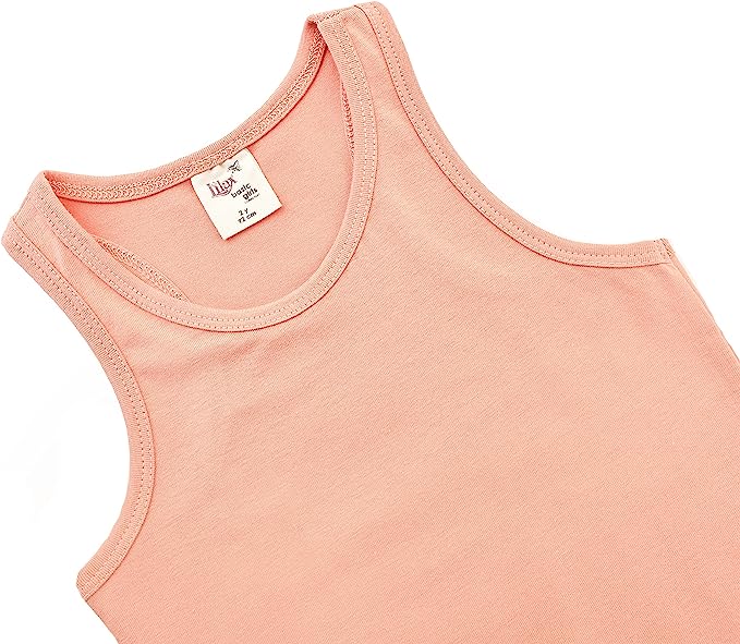 Girls' Soft Solid Cotton Blend Racerback Tank Top / 11-12 Years LILAX