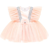 Baby Girls' Sequined Tulle Dress Ruffle Sleeve 3 Piece Gift Set For Newborns LILAX