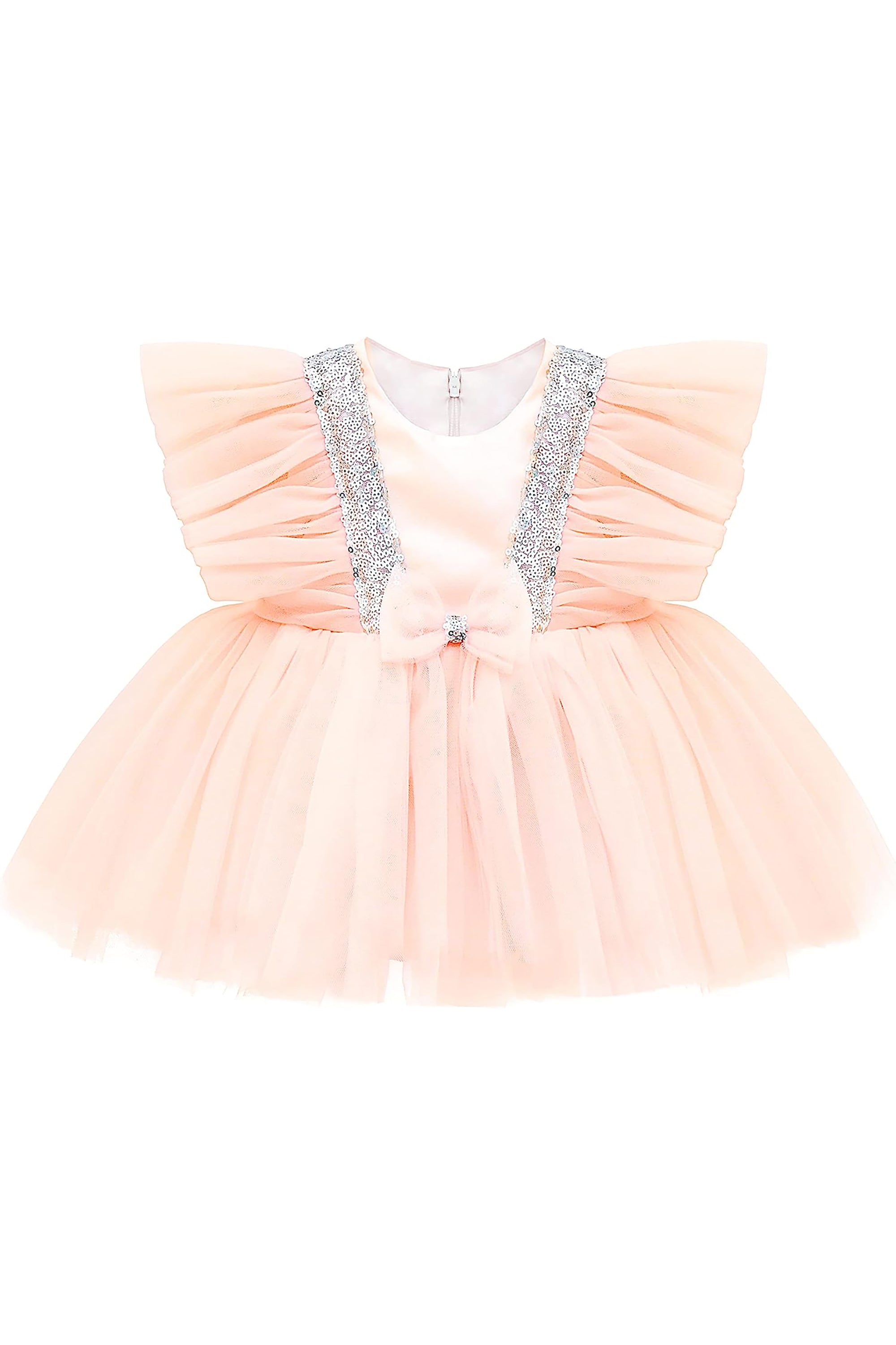 Baby girl sequined embellished tulle dress ; perfect for baby girl clothes & christmas gift ideas