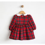 Baby Girls' Plaid Dress Set, Holiday Outfit with Elastic Flower Headband LILAX