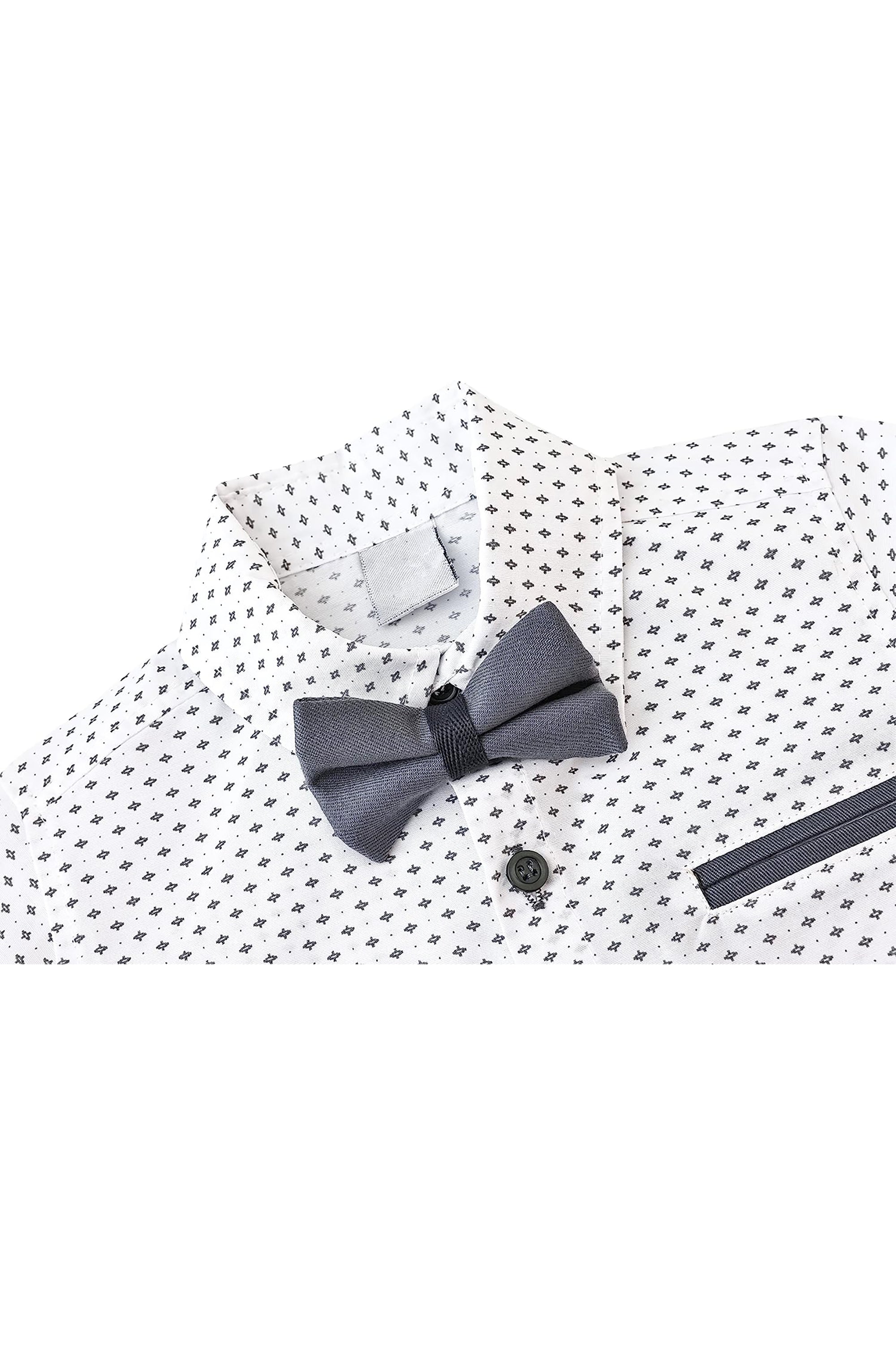 Little Boys' Casual Pant Set - Dress Shirt, Bowtie and Pants LILAX