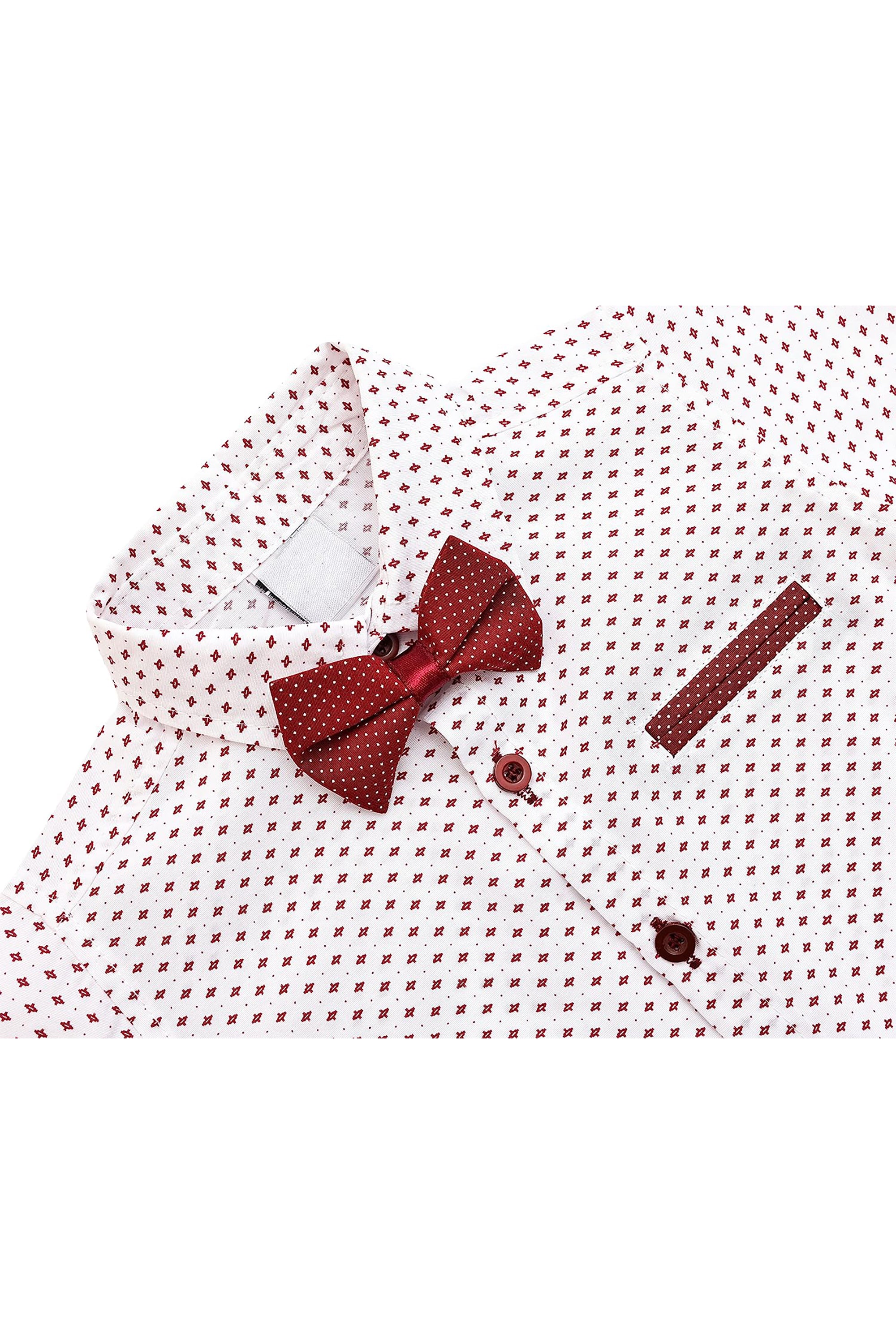 Little Boys' Casual Pant Set - Dress Shirt, Bowtie and Pants LILAX