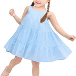 Little Girls' Layered Sundress - 100% Cotton Toddler Easter or Summer Dress LILAX