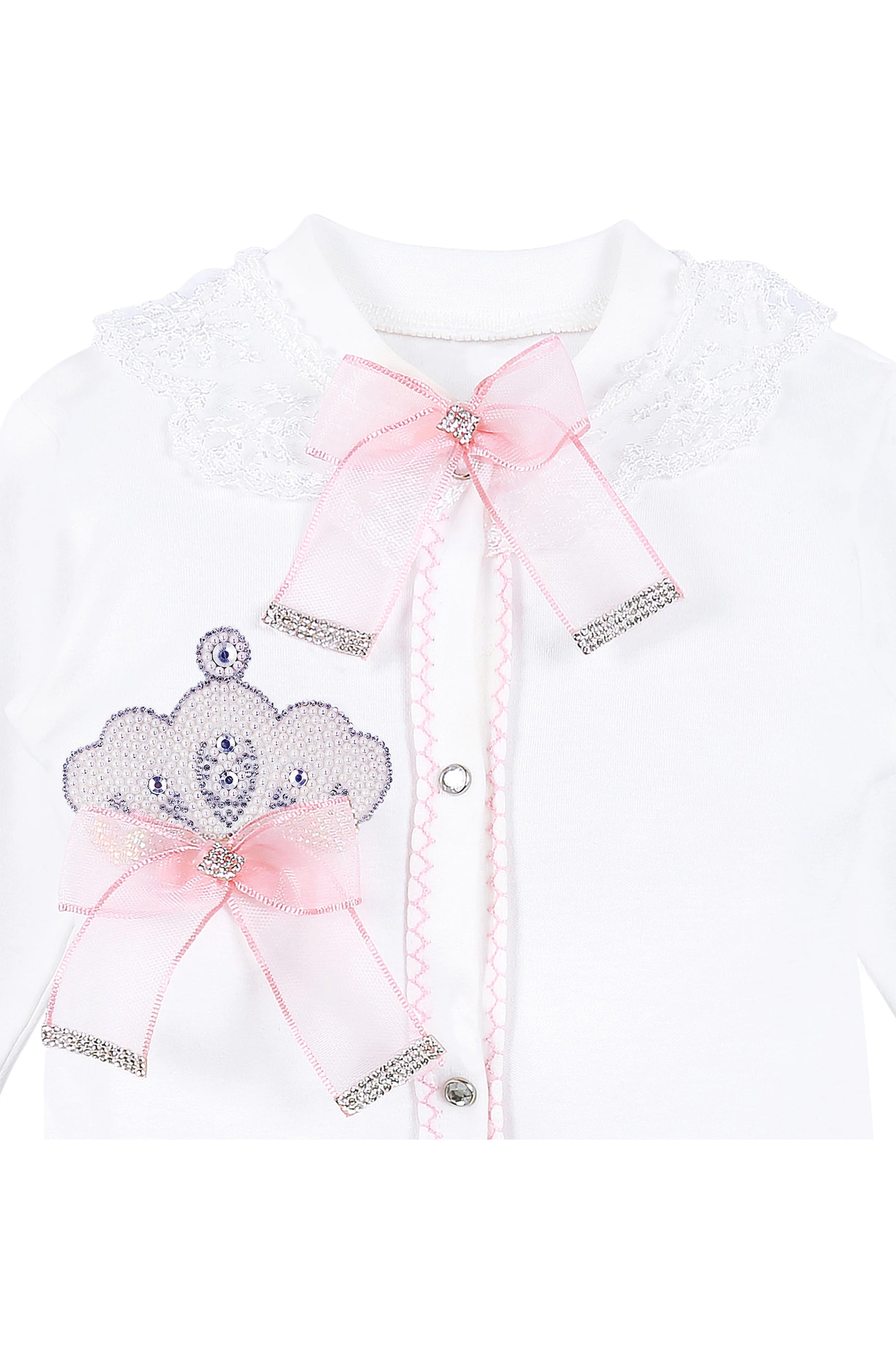 Jeweled Crown Layette Gift Set for Baby Girls: 3 Pieces LILAX