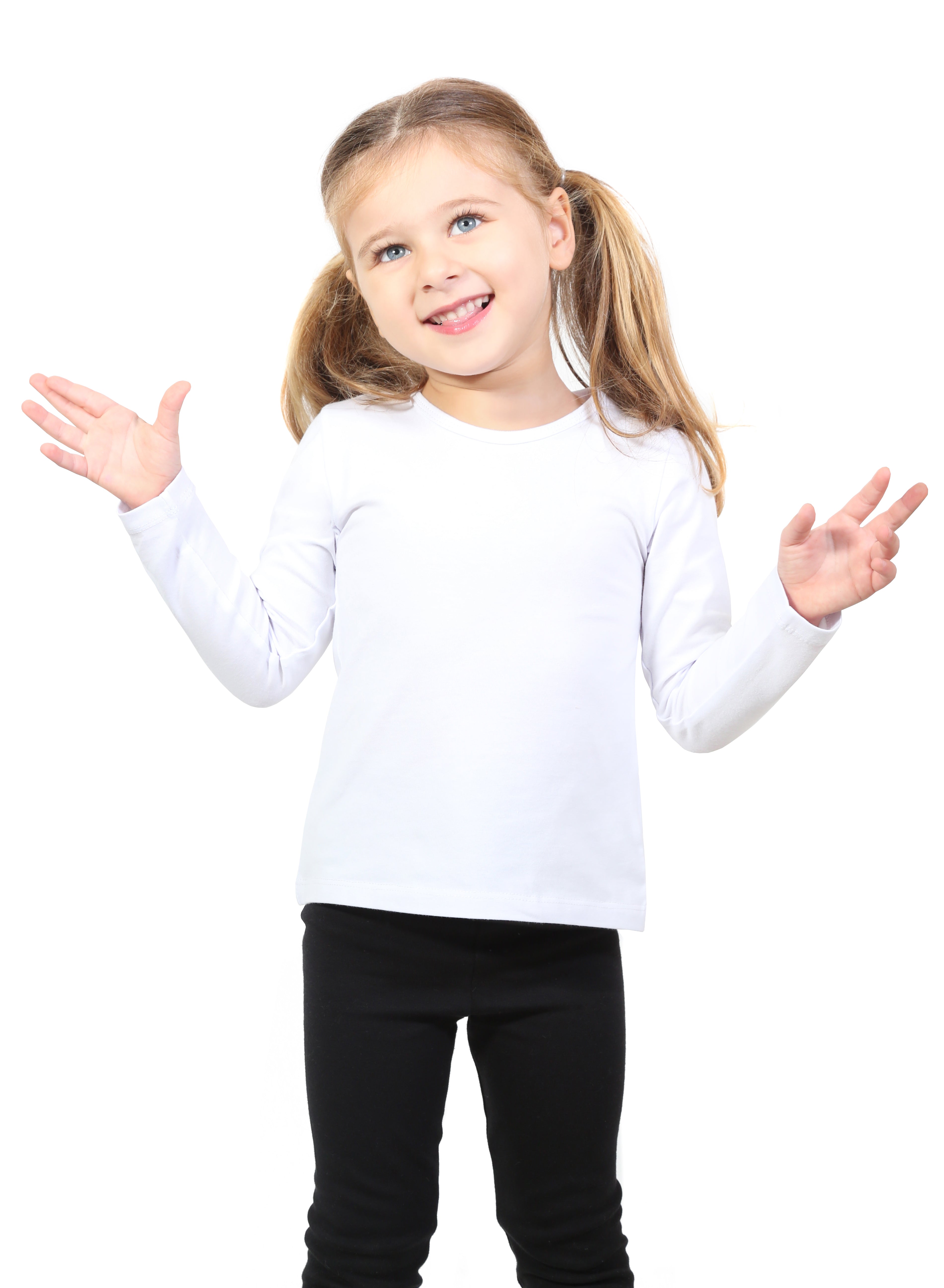 Girls' Basic Crewneck Long Sleeve Cotton T-Shirt  / 5 to 7 Years lilax