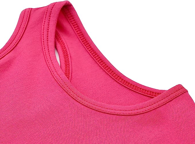 Girls' Soft Solid Cotton Blend Racerback Tank Top / 11-12 Years LILAX