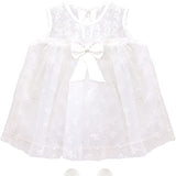 Baby girl tulle-skirt dress bow details; for baby girl clothes & christmas gift ideas