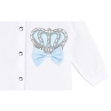 Newborn 3-Piece Cotton Jeweled Crown Layette Set