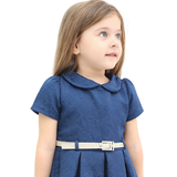 Girls Patterned Shimmer Belt Dress