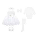 Newborn 6-Piece Lace & Tulle Princess Dress Set