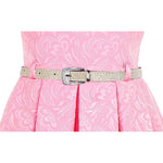 Little Girls' Occasion Dress with Shimmer Belt Flocked LILAX