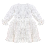 Baby girl lace & ruffle detailed dress; perfect for baby girl clothes & christmas gift ideas