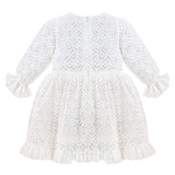 Baby girl lace & ruffle detailed dress; perfect for baby girl clothes & christmas gift ideas