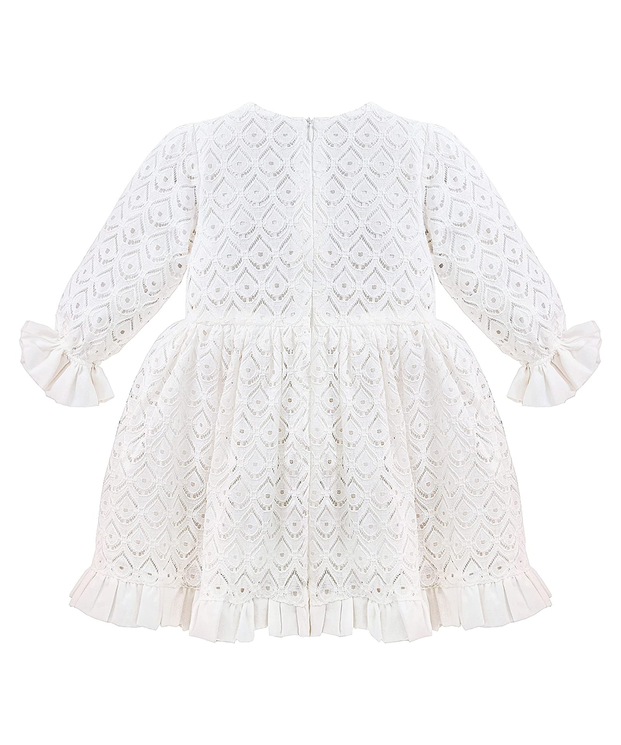 Baby girl lace & ruffle detailed dress; perfect for baby girl clothes & christmas gift ideas