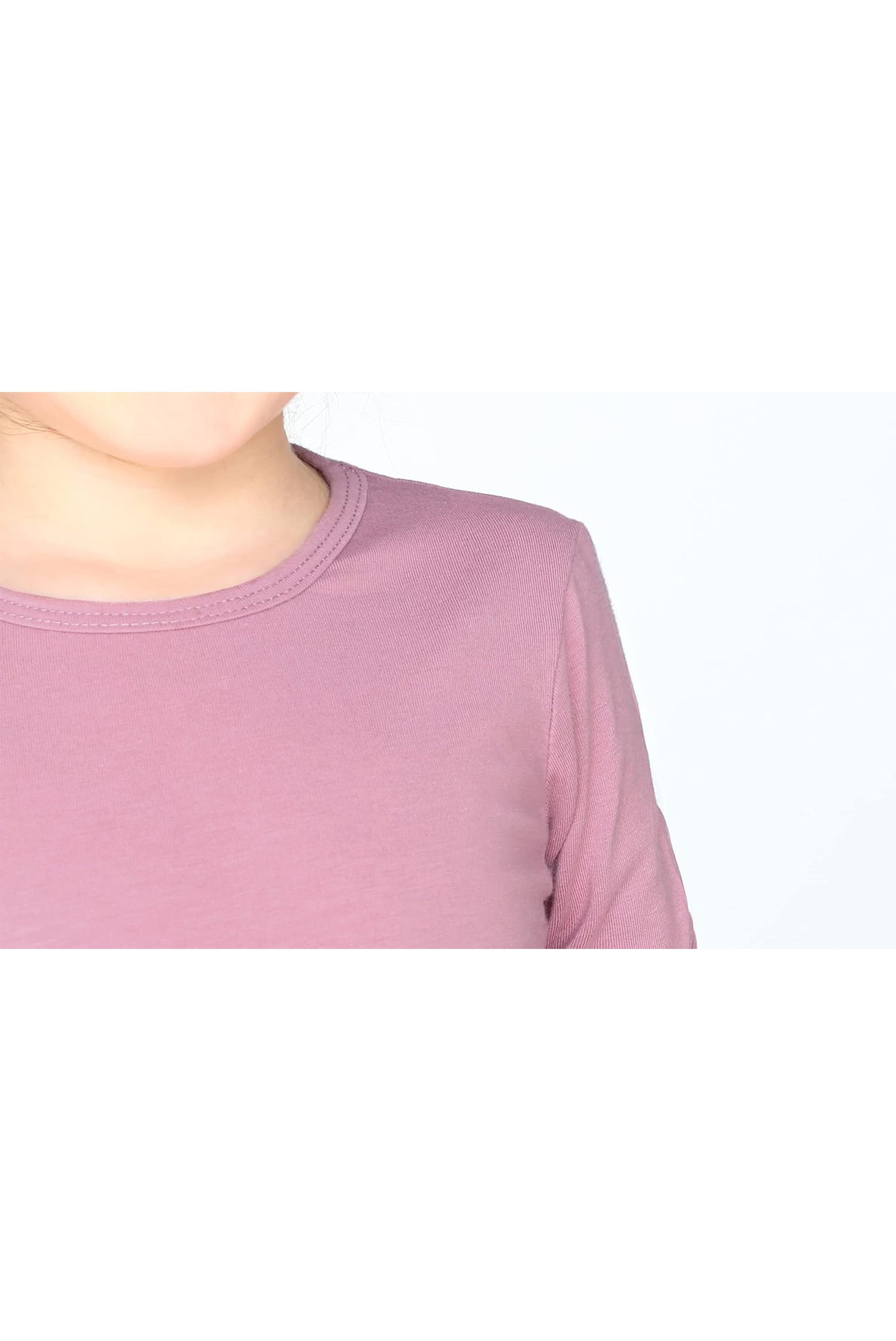 Girls' Basic Crewneck Long Sleeve Cotton T-Shirt / 11-12 Years LILAX