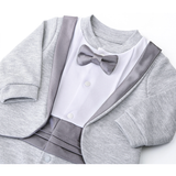 Baby Boy Bow-Tied Tuxedo Footie