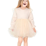 Girl Butterfly Wing Long Sleeve Tulle Party Princess Dress