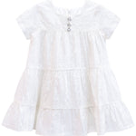 Squareneck cotton girls dress with flower embroidery; perfect for baby clothes & Christmas gift ideas 